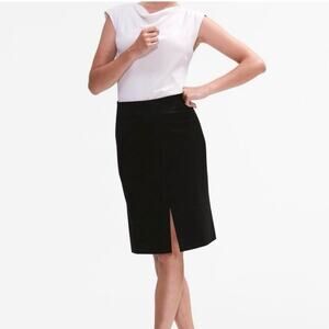 M.M. Lafleur black pencil skirt with front slit size 16